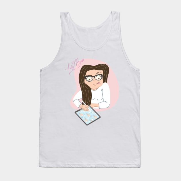 Lady boss vector character illustration Tank Top by Arch4Design